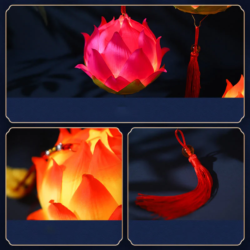 Decorazione lampada lanterna drago fiore di loto fai da Buddha Stones - Image 6