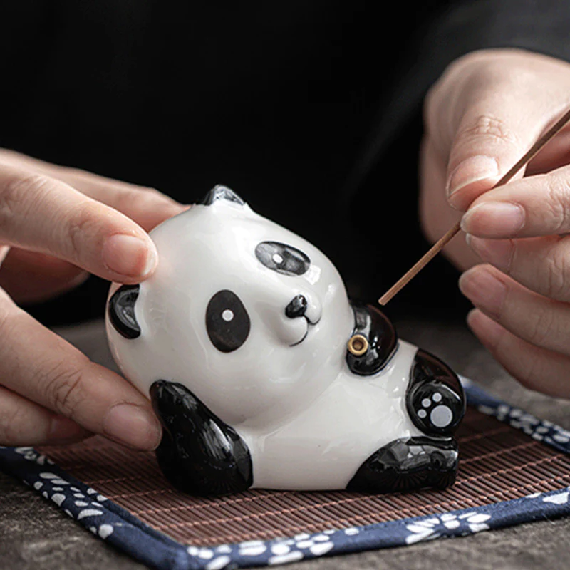 Decorazione per bruciatore di incenso in ceramica con gatto e panda, per benedizione - Image 18