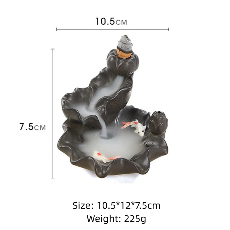 Decorazione per bruciatore di incenso portafortuna con pesce koi Buddha Stones - Image 8