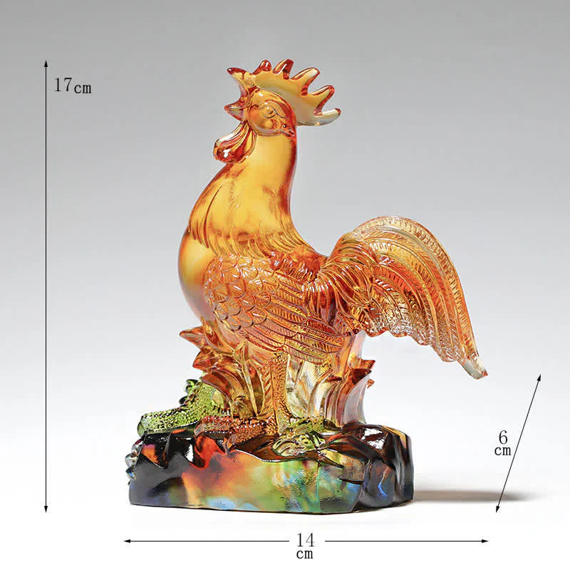Decorazione per la casa fatta a mano in cristallo Liuli, raffigurante un gallo. - Image 3
