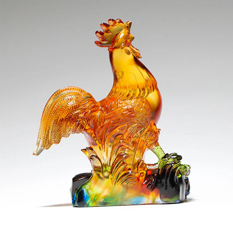 Decorazione per la casa fatta a mano in cristallo Liuli, raffigurante un gallo. - Image 4