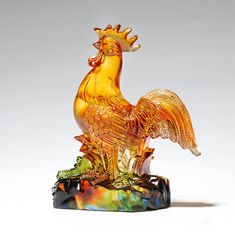 Decorazione per la casa fatta a mano in cristallo Liuli, raffigurante un gallo. - Image 6