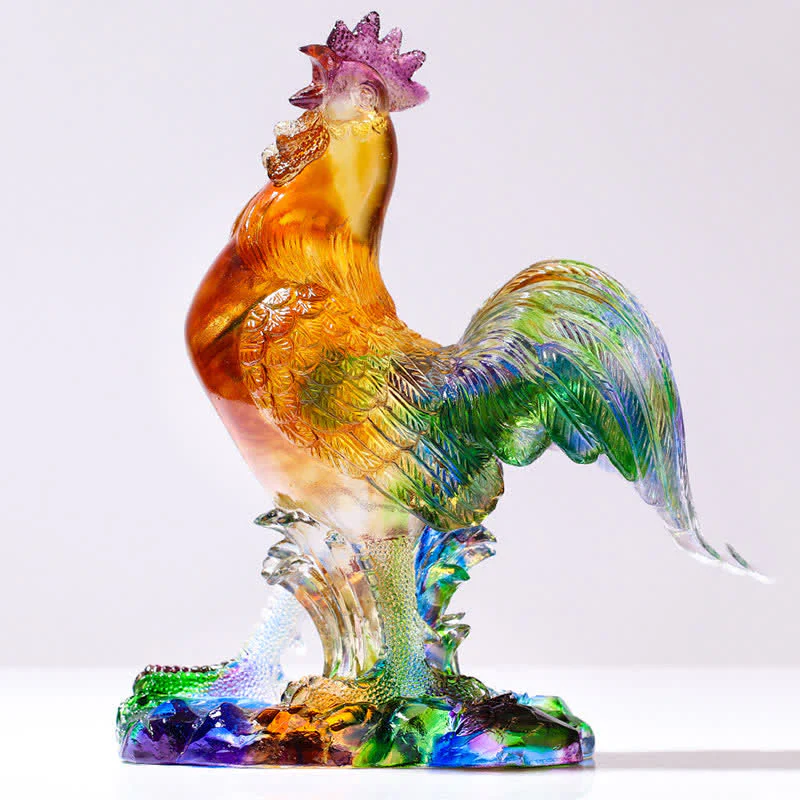 Decorazione per la casa fatta a mano in cristallo Liuli, raffigurante un gallo. - Image 9