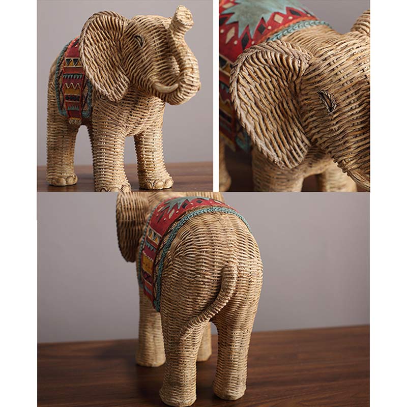 Decorazione per la casa in resina con elefante, saggezza e ricchezza - Image 15