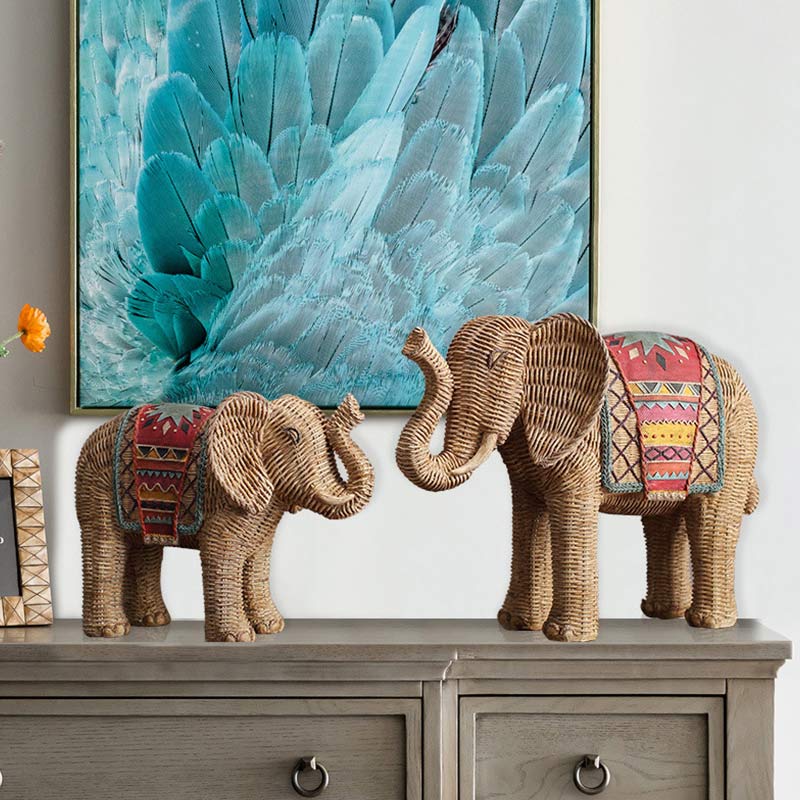 Decorazione per la casa in resina con elefante, saggezza e ricchezza - Image 2