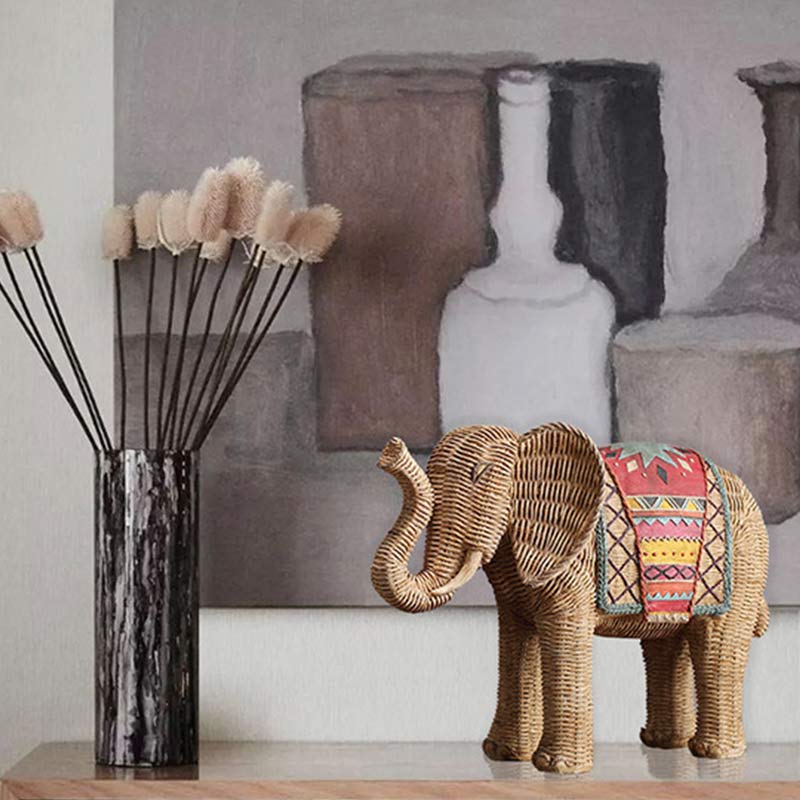 Decorazione per la casa in resina con elefante, saggezza e ricchezza - Image 5