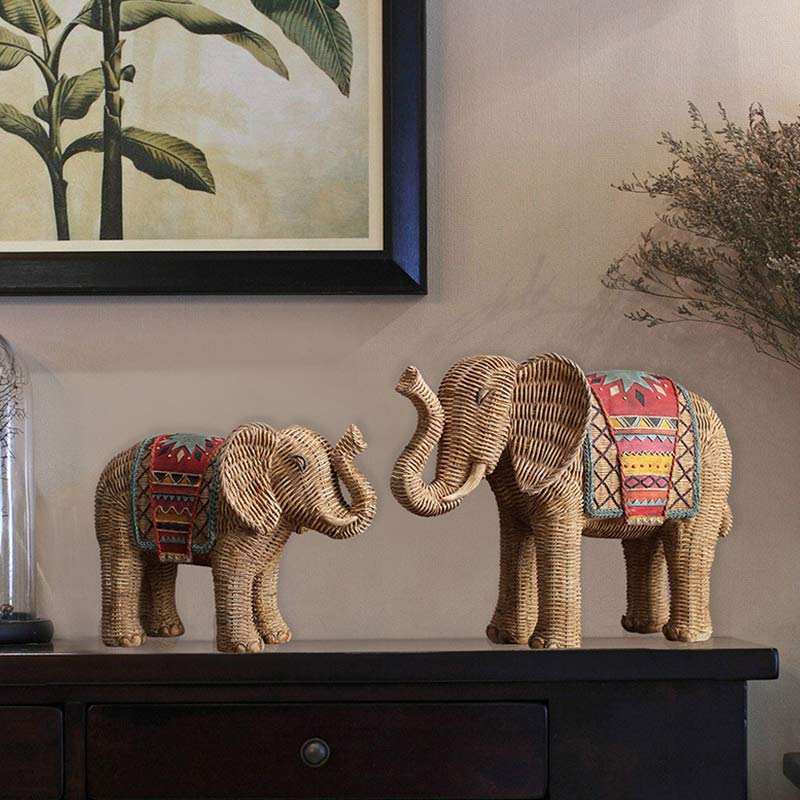 Decorazione per la casa in resina con elefante, saggezza e ricchezza - Image 9