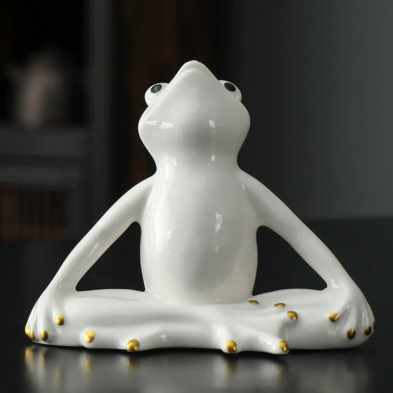 Decorazione statua rana zen in ceramica meditante - Image 6
