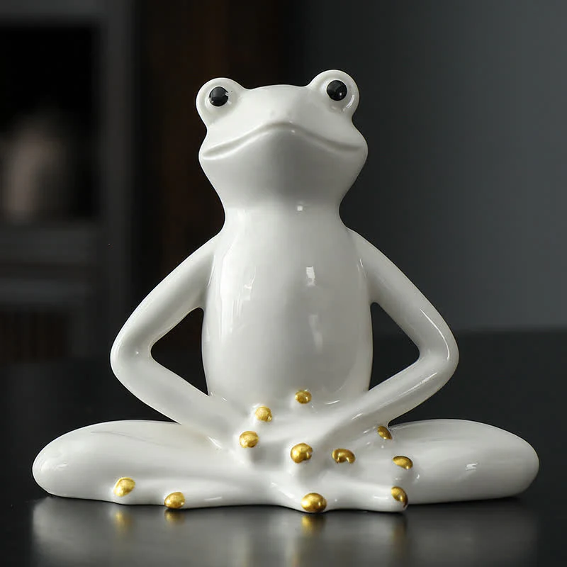 Decorazione statua rana zen in ceramica meditante - Image 9