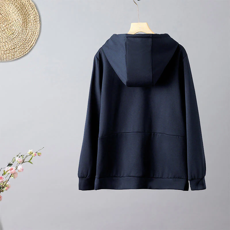 Felpa con cappuccio da donna a maniche lunghe con ricamo autunnale Buddha Stones Bear - Image 3