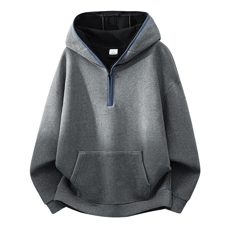 Felpa con cappuccio da uomo in cotone a maniche lunghe con fodera in pile, modello Buddha Stones, autunno inverno, con cerniera