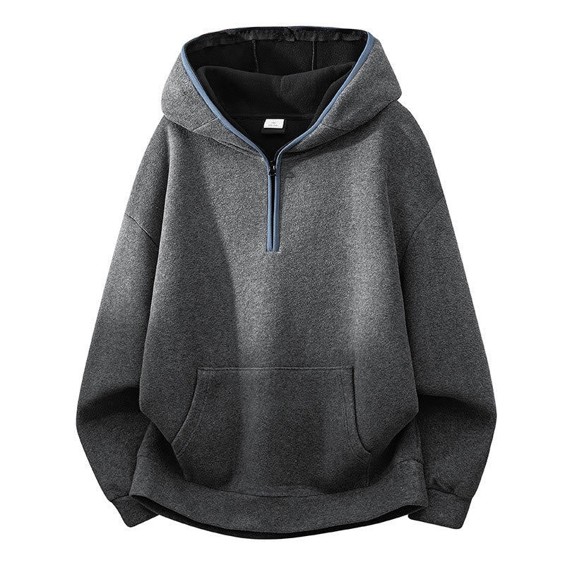 Felpa con cappuccio da uomo in cotone a maniche lunghe con fodera in pile, modello Buddha Stones, autunno inverno, con cerniera - Image 12
