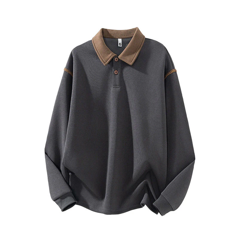 Felpa da uomo in cotone con colletto e bottoni, motivo Buddha Stones Fall Polo - Image 4