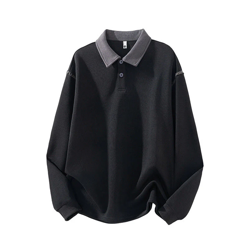 Felpa da uomo in cotone con colletto e bottoni, motivo Buddha Stones Fall Polo - Image 6