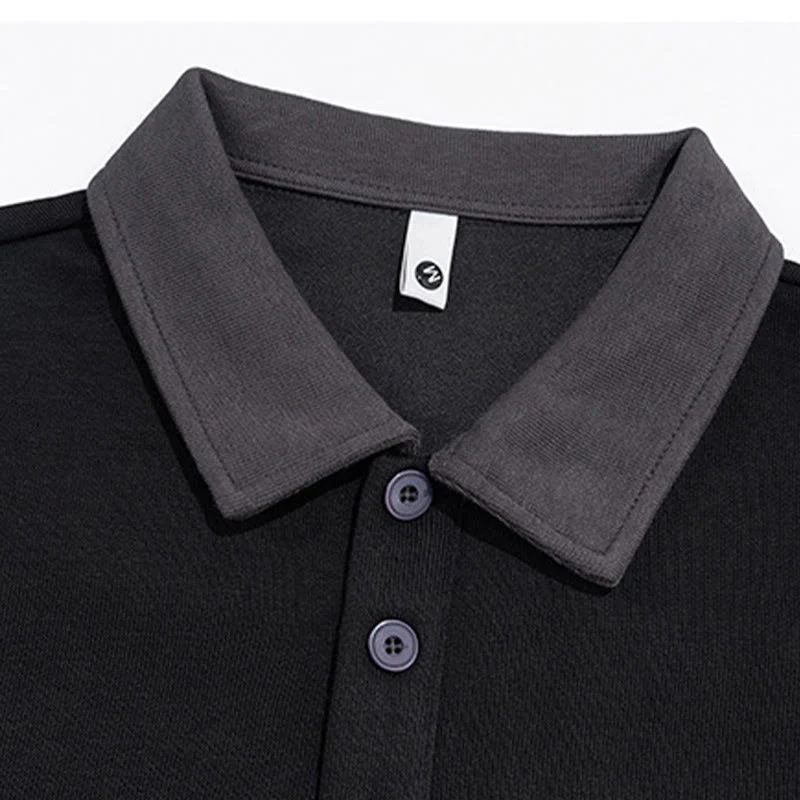 Felpa da uomo in cotone con colletto e bottoni, motivo Buddha Stones Fall Polo - Image 8