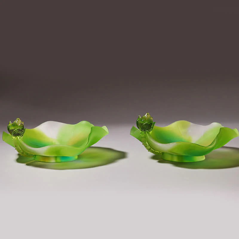 Feng Shui Lotus fatto a mano Liuli Crystal Art Piece Home Office Offerta Decorazione - Image 10