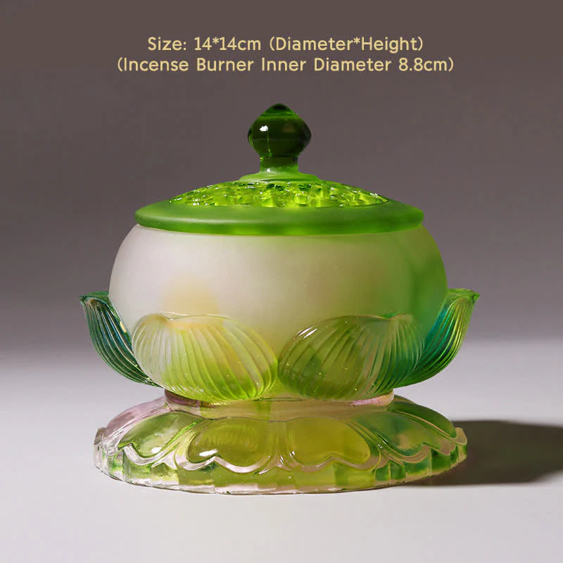 Feng Shui Lotus fatto a mano Liuli Crystal Art Piece Home Office Offerta Decorazione - Image 16