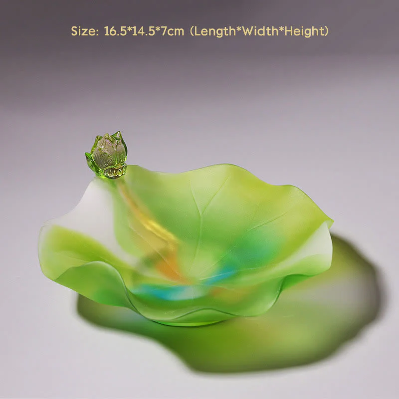 Feng Shui Lotus fatto a mano Liuli Crystal Art Piece Home Office Offerta Decorazione - Image 8