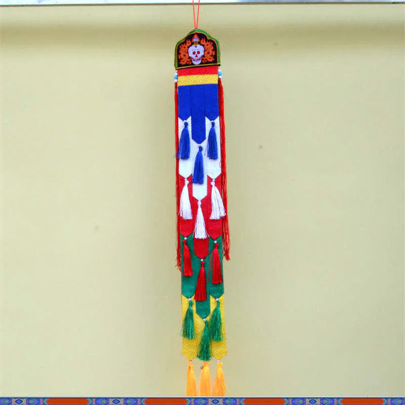 Fiore di loto Otto simboli di buon auspicio Meditazione Illuminazione Nappe colorate Arte murale - Image 21