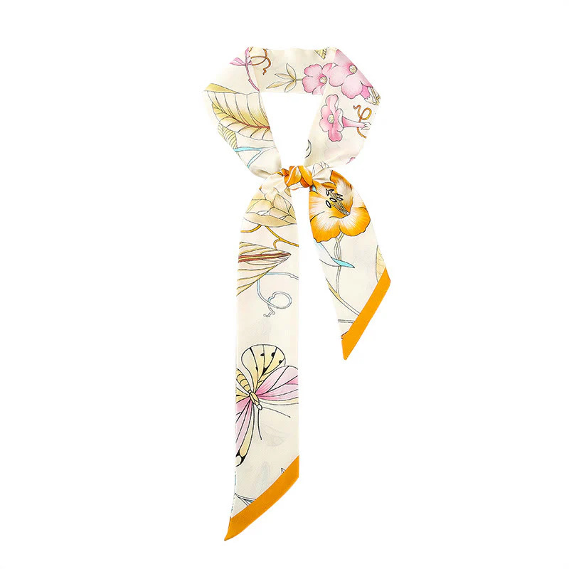 Foulard per capelli in seta 100% gelso Twilly, motivo floreale , Buddha Stones , affreschi di Dunhuang, montagne, tramonto - Image 19