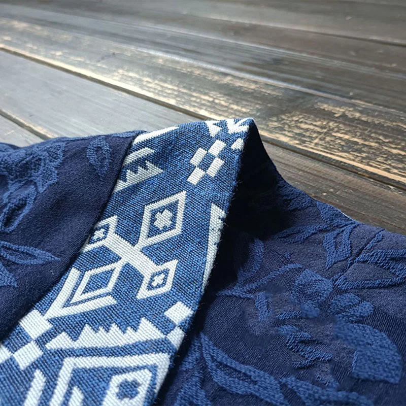 Giacca a maniche lunghe con scollo a V e motivo floreale in jacquard Buddha Stones - Image 10