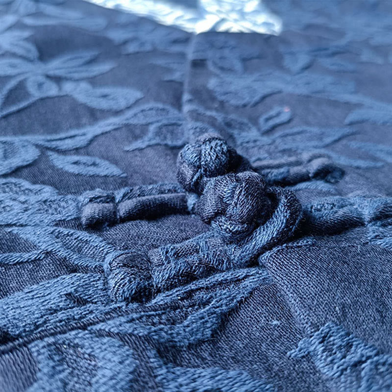 Giacca a maniche lunghe con scollo a V e motivo floreale in jacquard Buddha Stones - Image 12