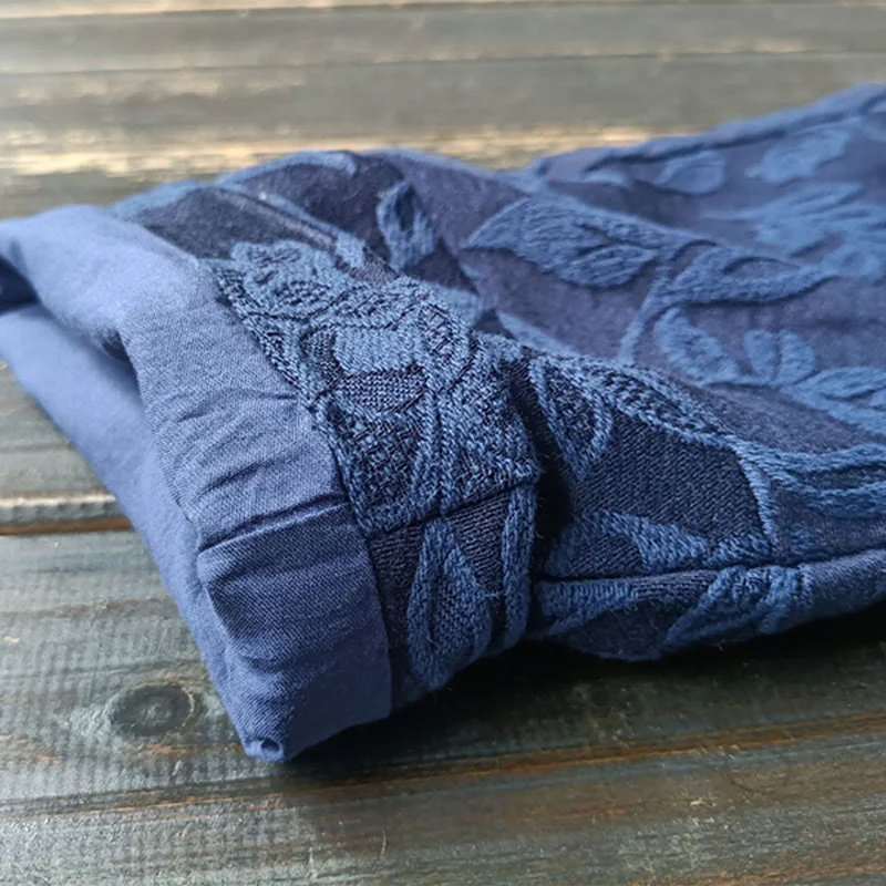 Giacca a maniche lunghe con scollo a V e motivo floreale in jacquard Buddha Stones - Image 14