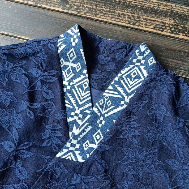 Giacca a maniche lunghe con scollo a V e motivo floreale in jacquard Buddha Stones - Image 8