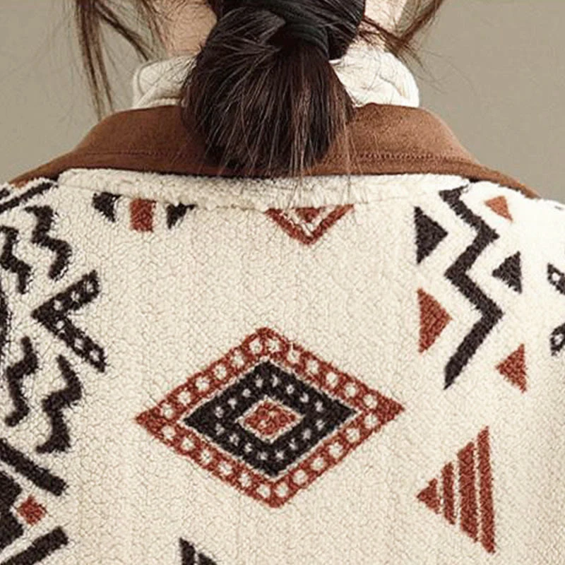 Giacca da donna in cotone a maniche lunghe con bottoni, motivo geometrico, autunno inverno, motivo Buddha Stones - Image 14