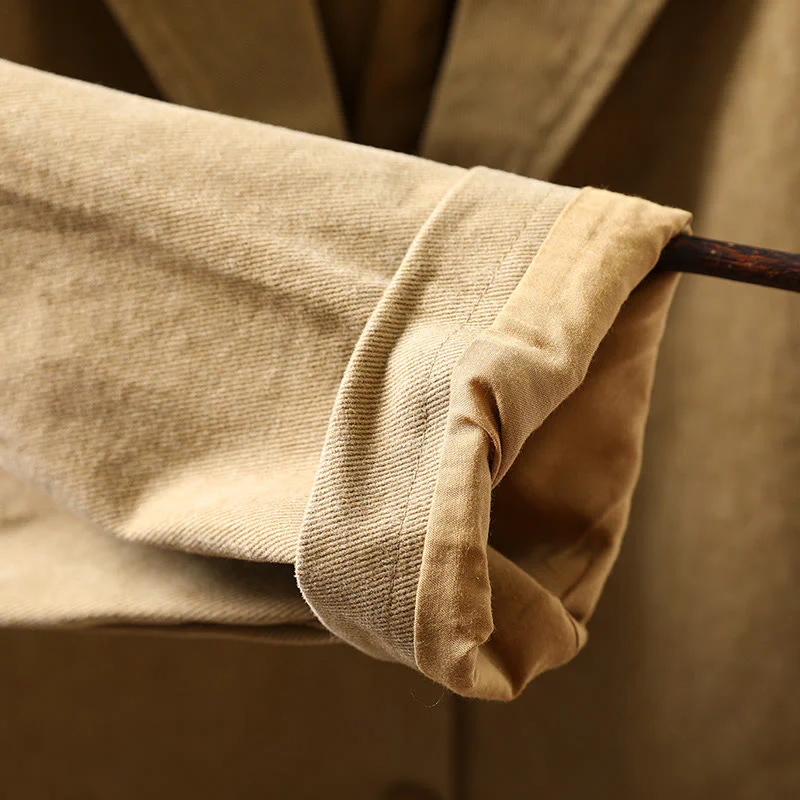 Giacca da donna in cotone di media lunghezza con tasche, maniche lunghe, colletto con revers, motivo Buddha Stones, primavera-autunno - Image 11