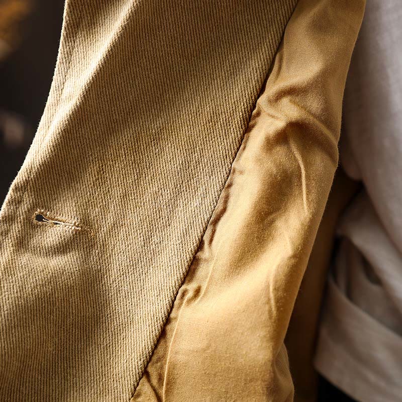 Giacca da donna in cotone di media lunghezza con tasche, maniche lunghe, colletto con revers, motivo Buddha Stones, primavera-autunno - Image 7