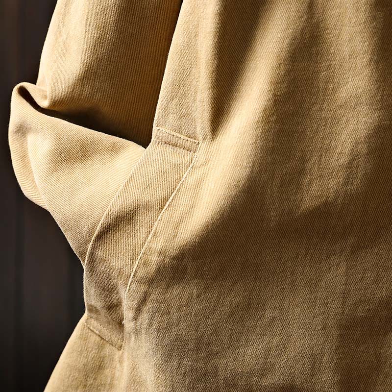 Giacca da donna in cotone di media lunghezza con tasche, maniche lunghe, colletto con revers, motivo Buddha Stones, primavera-autunno - Image 8