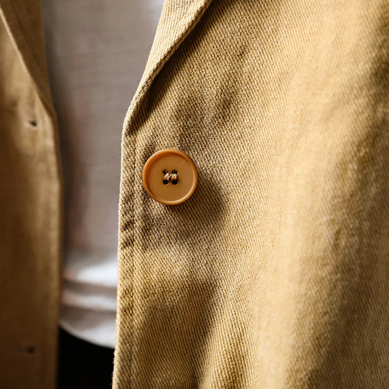 Giacca da donna in cotone di media lunghezza con tasche, maniche lunghe, colletto con revers, motivo Buddha Stones, primavera-autunno - Image 9