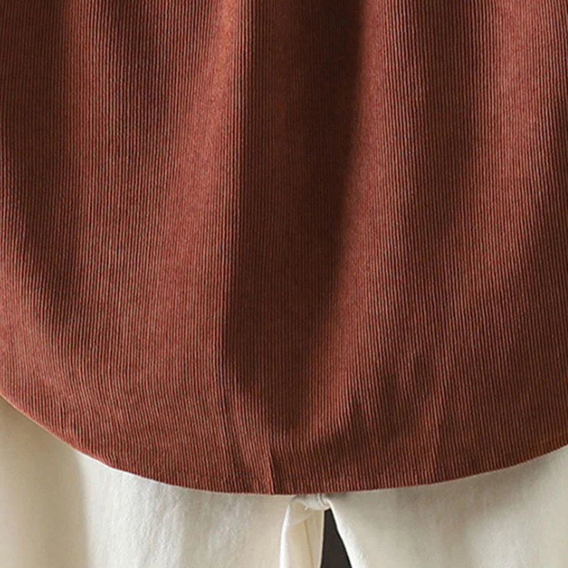 Giacca da donna in velluto a coste con maniche lunghe in cotone e tasche Buddha Stones - Image 8