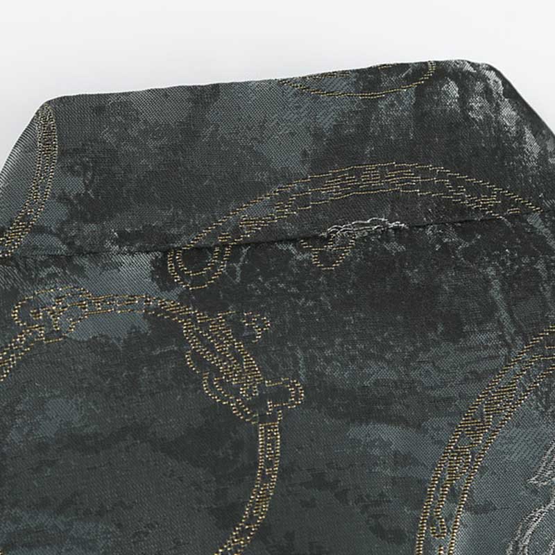 Giacca da uomo a maniche lunghe con bottoni a forma di rana e tasche, motivo Buddha Stones Kirin Mountains - Image 5