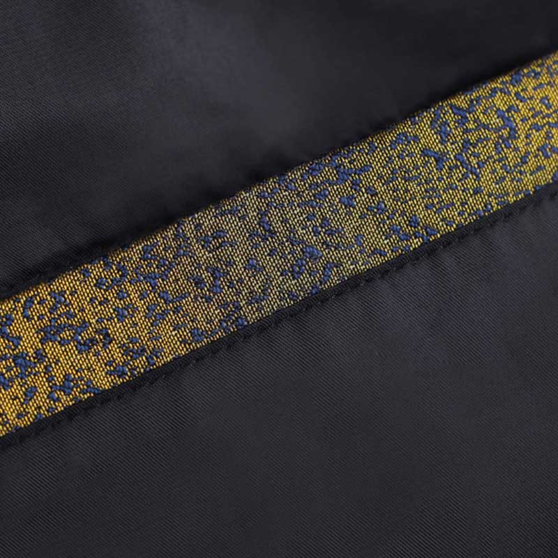 Giacca da uomo a maniche lunghe con bottoni a rana, tasche e motivo Buddha Stones Golden Desert Blue Flowers - Image 13