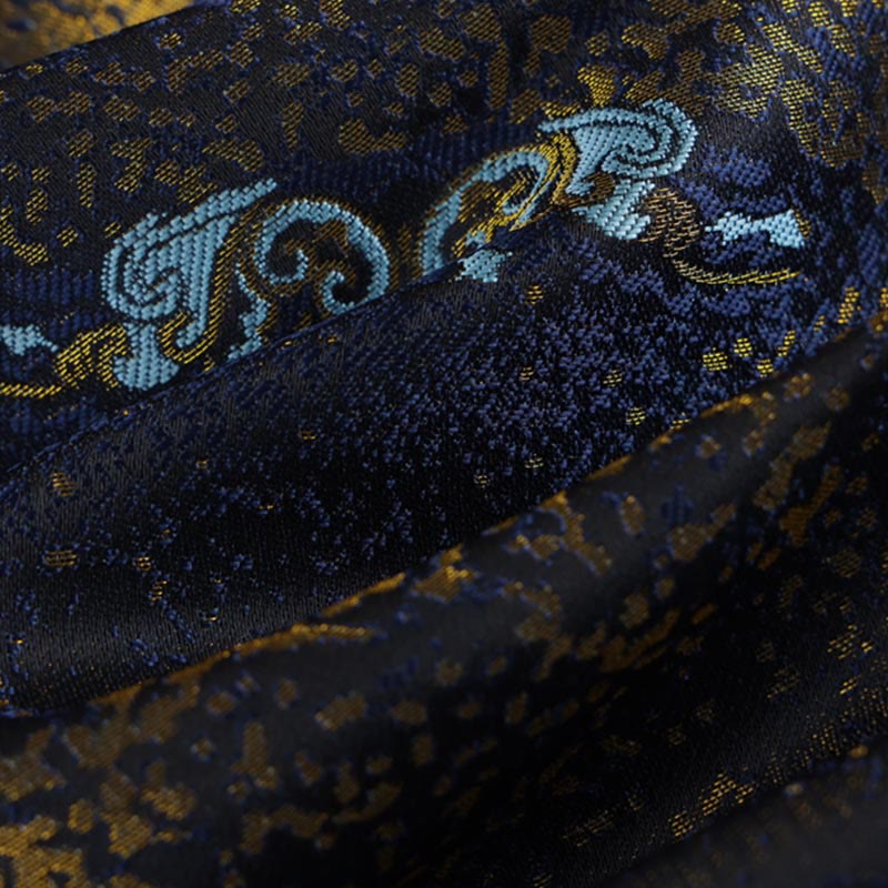Giacca da uomo a maniche lunghe con bottoni a rana, tasche e motivo Buddha Stones Golden Desert Blue Flowers - Image 15