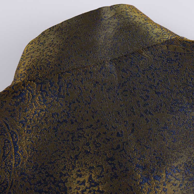 Giacca da uomo a maniche lunghe con bottoni a rana, tasche e motivo Buddha Stones Golden Desert Blue Flowers - Image 6
