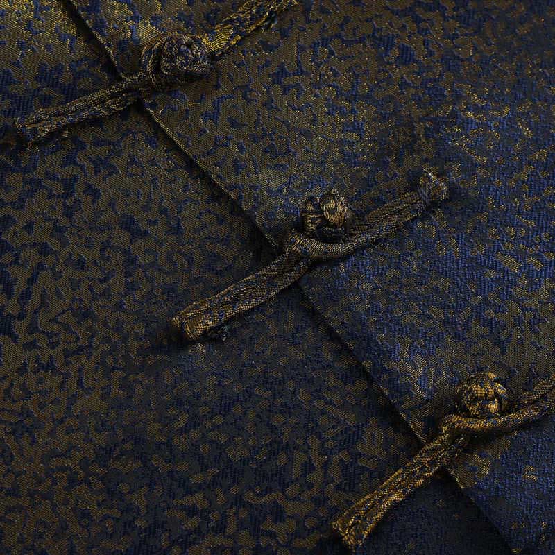 Giacca da uomo a maniche lunghe con bottoni a rana, tasche e motivo Buddha Stones Golden Desert Blue Flowers - Image 8