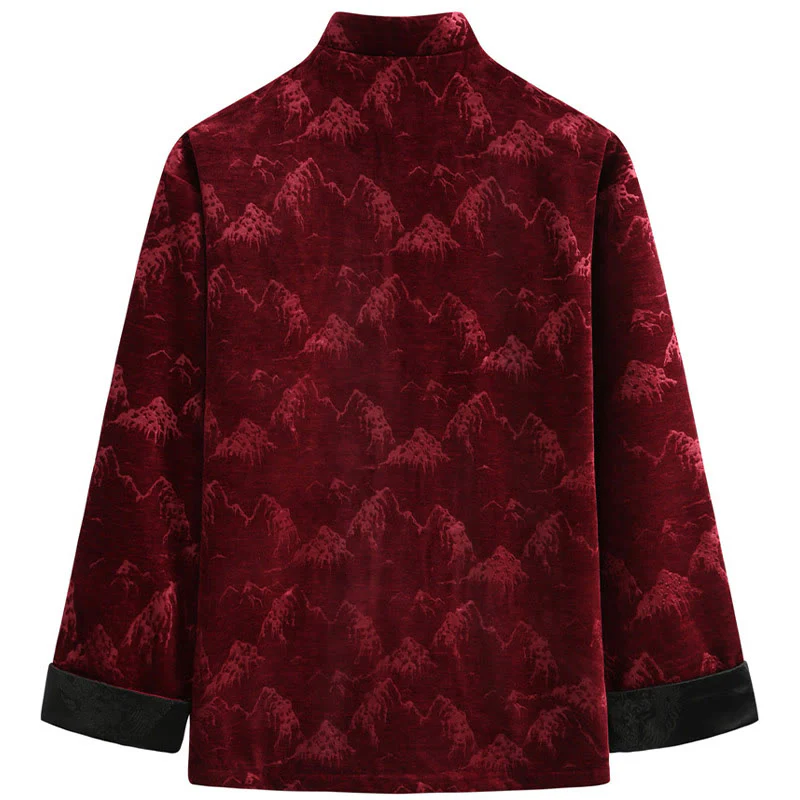 Giacca da uomo con camicia e tasche, realizzata a mano, con bottoni a forma di rana, motivo Buddha Stones, capodanno cinese, paesaggio - Image 2