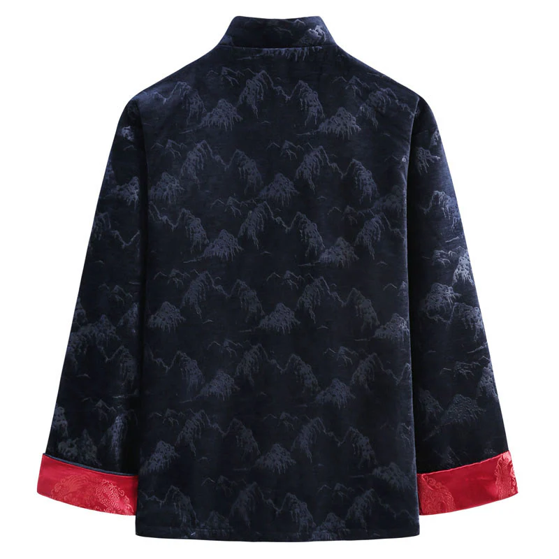 Giacca da uomo con camicia e tasche, realizzata a mano, con bottoni a forma di rana, motivo Buddha Stones, capodanno cinese, paesaggio - Image 6