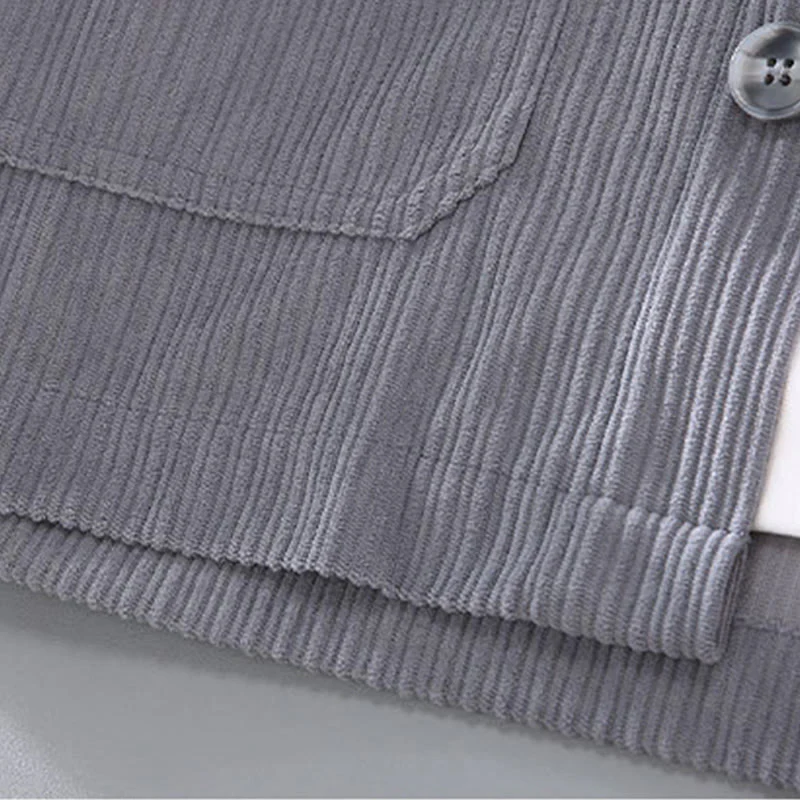 Giacca da uomo con tasche e maniche lunghe con bottoni e design a revers autunnale Buddha Stones - Image 4