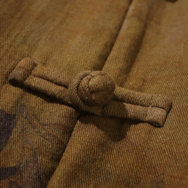 Giacca da uomo in cotone a maniche lunghe con bottoni cinesi a forma di rana, motivo floreale stampato primaverile Buddha Stones - Image 22