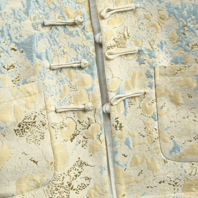 Giacca da uomo in jacquard con bottoni a forma di rana, con tasche, per abito cinese, motivo Buddha Stones - Image 4