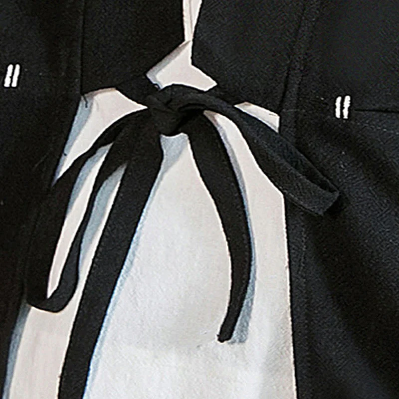 Giacca da uomo in cotone e lino con maniche a tre quarti, kimono con tasche e motivo Buddha Stones con lacci - Image 18