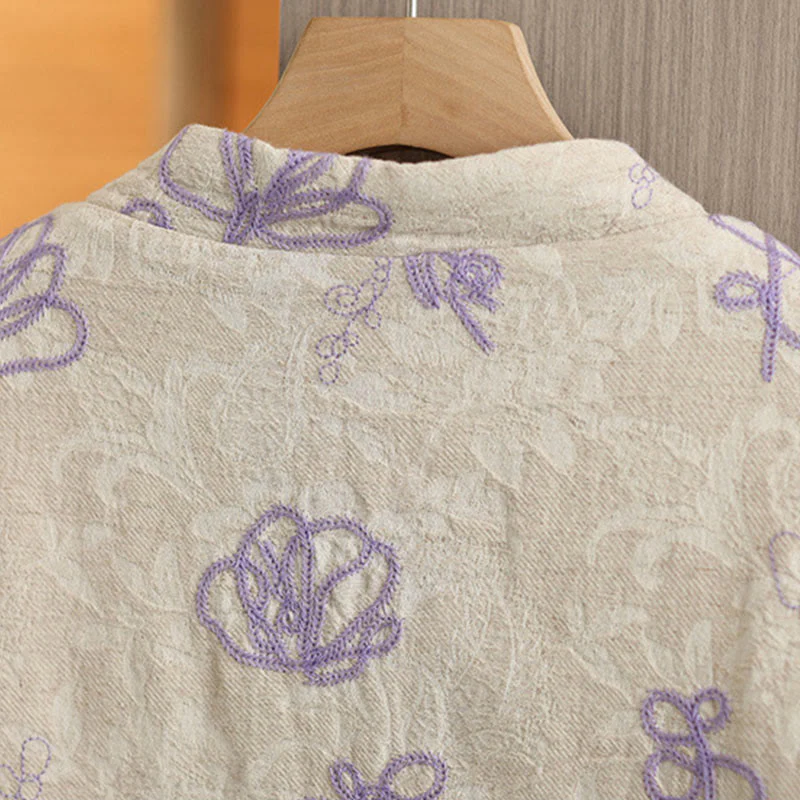 Giacca invernale da donna con maniche lunghe, colletto rialzato, bottoni a rana, imbottita in cotone con tasche , Buddha Stones - Image 11