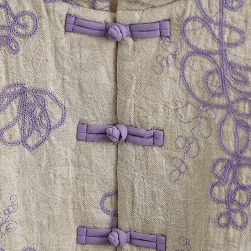 Giacca invernale da donna con maniche lunghe, colletto rialzato, bottoni a rana, imbottita in cotone con tasche , Buddha Stones - Image 13
