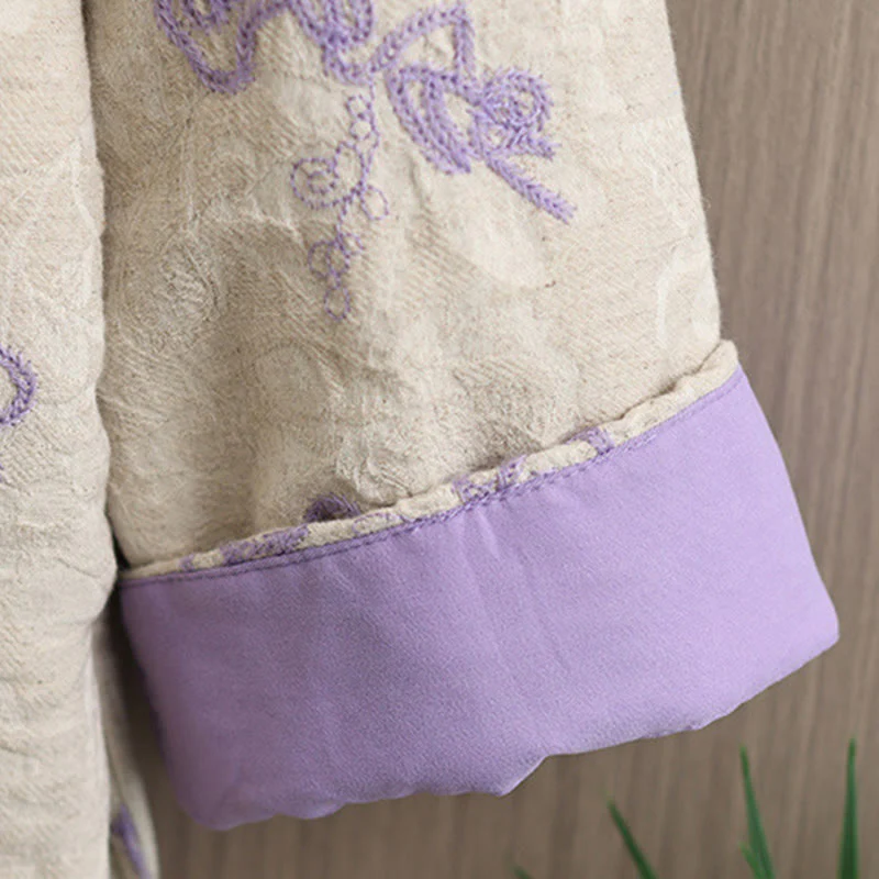 Giacca invernale da donna con maniche lunghe, colletto rialzato, bottoni a rana, imbottita in cotone con tasche , Buddha Stones - Image 17