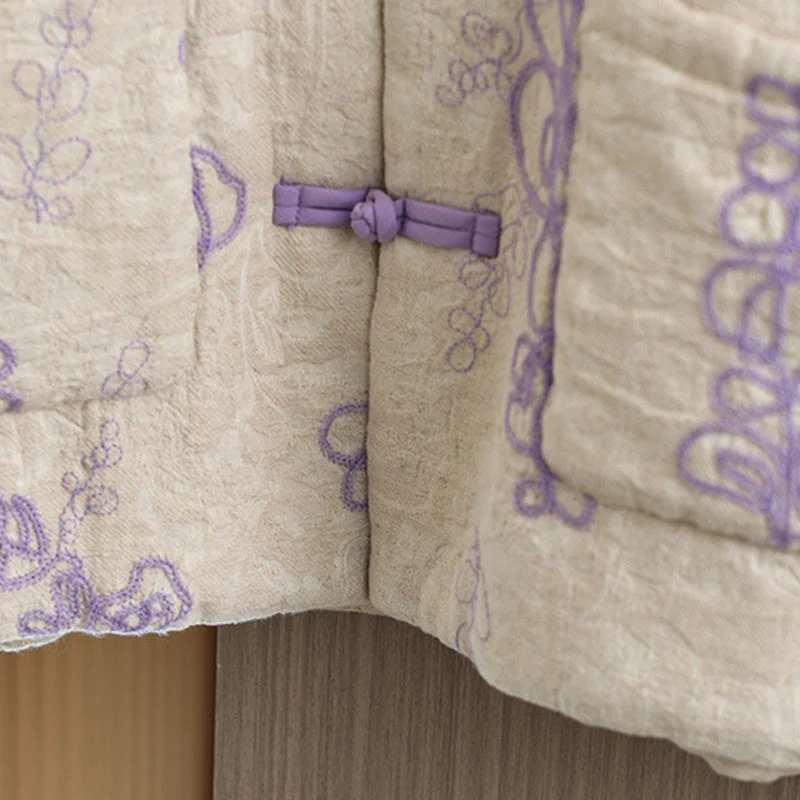 Giacca invernale da donna con maniche lunghe, colletto rialzato, bottoni a rana, imbottita in cotone con tasche , Buddha Stones - Image 19