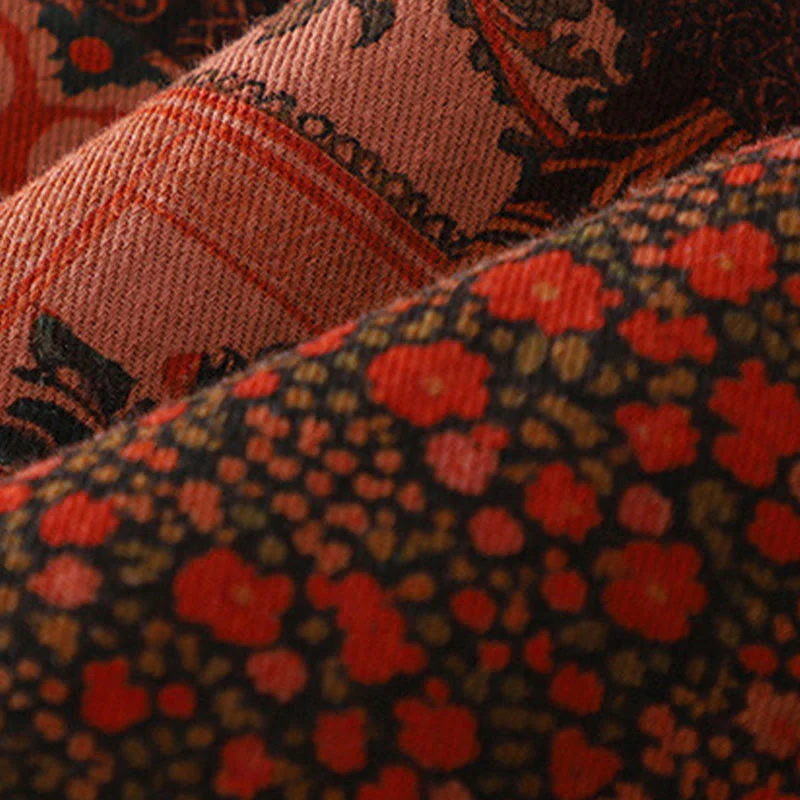 Giacca termica in cotone con bottoni a rana e maniche lunghe, motivo floreale etnico da donna Buddha Stones - Image 7